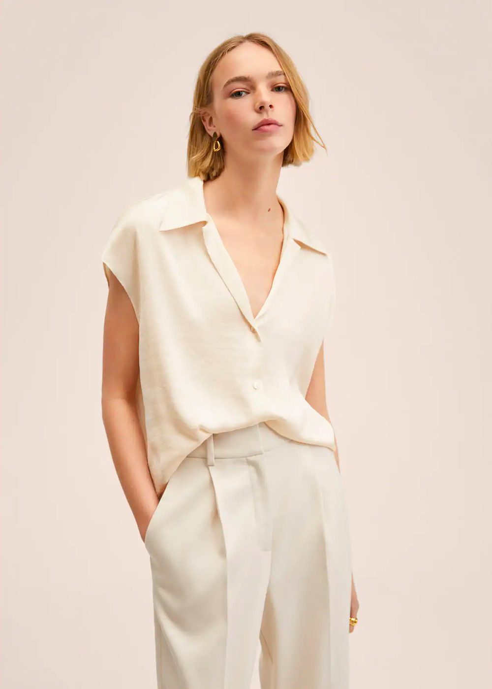 Satin finish flowy shirt